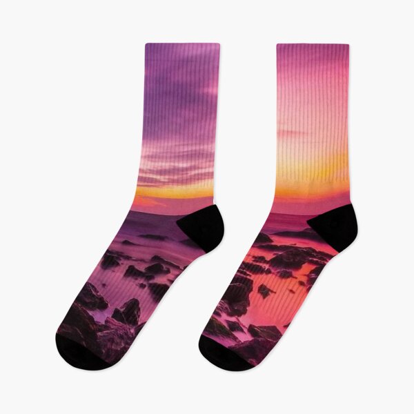 Item preview, Magical pink, purple multicoloured sunset on the beach view  designed and sold by Durgaa D.