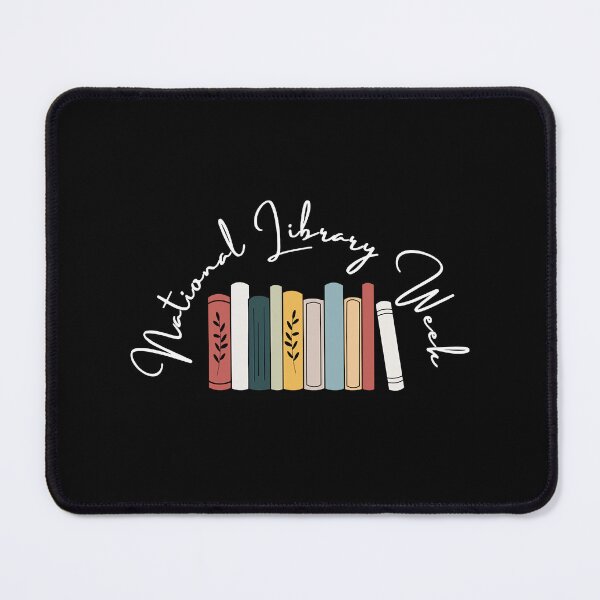 Item preview, happy national library week, cute , black and white illustration. designed and sold by ArtPosterAr.