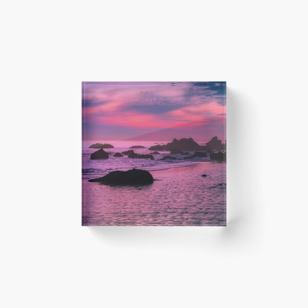 Item preview, Magical pink, purple multicoloured sunset on the beach view  designed and sold by Durgaa D.