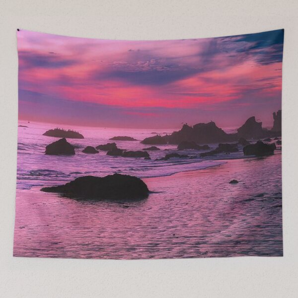 Item preview, Magical pink, purple multicoloured sunset on the beach view  designed and sold by Durgaa D.