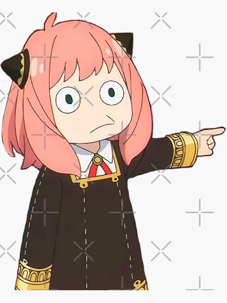 "Pointing Anya" Sticker for Sale by mooch-er | Redbubble