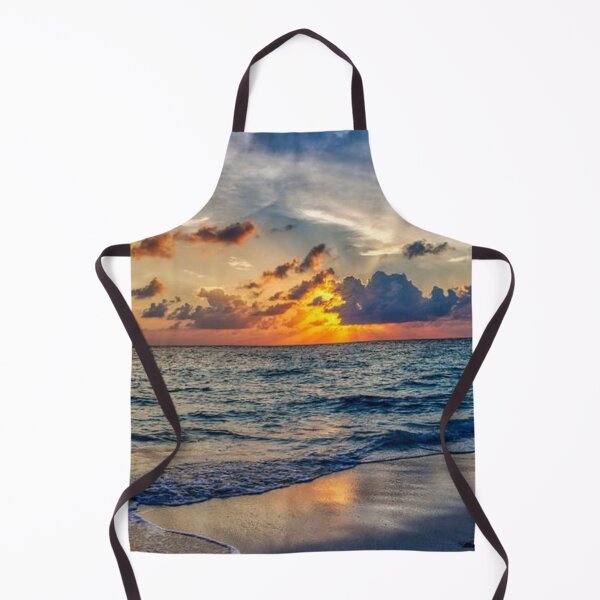 Item preview, Magical sunset on the beach with blue waves designed and sold by Durgaa D.