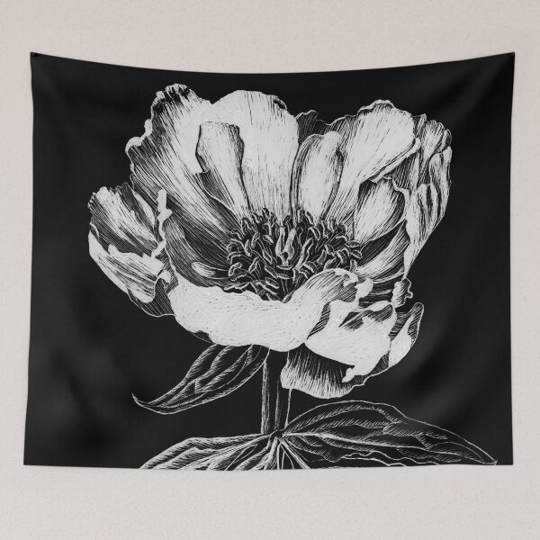 Item preview, Peony Rose (scraperboard) designed and sold by Painting By Nature.