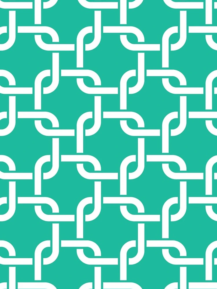 Thumbnail 4 of 4, iPhone Case, Turquoise Interlocking Square Pattern designed and sold by patternplaten.