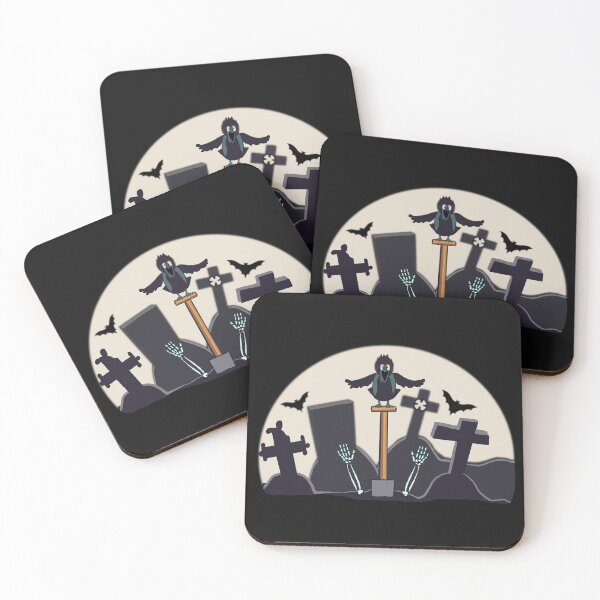 Item preview, Halloween raven in graveyard designed and sold by Muensterman.