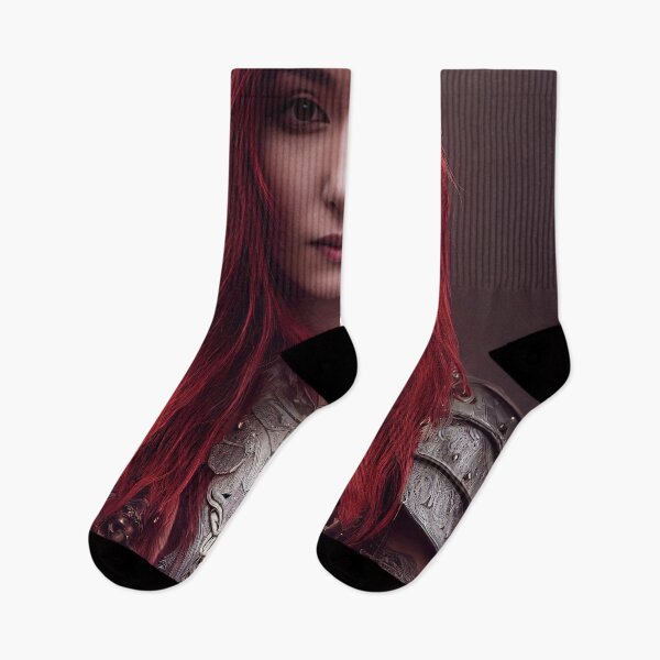 Item preview, Portrait of Beautiful Red Haired Female Warrior - AI Artwork designed and sold by BRaiNDEDprints.