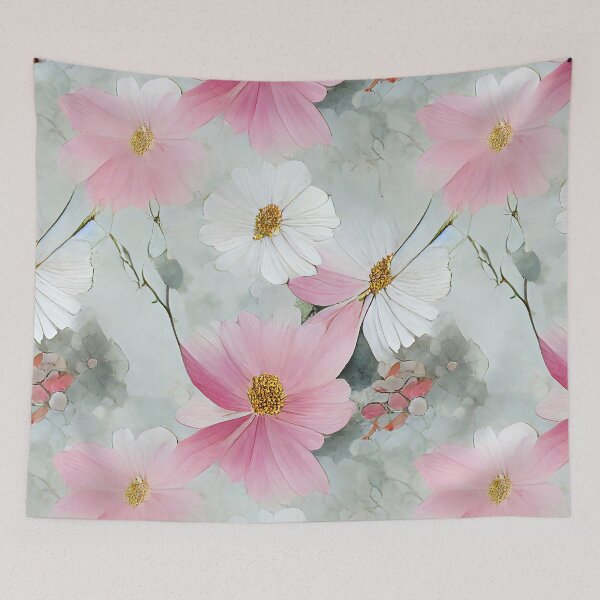 Item preview, Pink Cosmos Floral Chiyogami Pattern designed and sold by kansaikate.