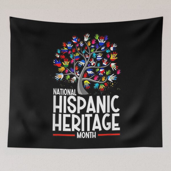 Item preview, National Hispanic Heritage Month Hand Flag Tree Roots Latino designed and sold by teeminghearing4.