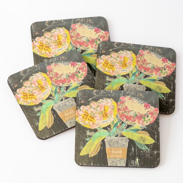 Item preview, Cafe Paris coffee-themed collage floral designed and sold by heidimenzel.