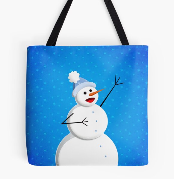 Blue Winter Happy Snowman