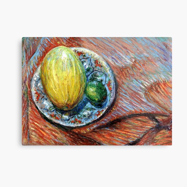 Still Life with a Yellow Melon Metal Print