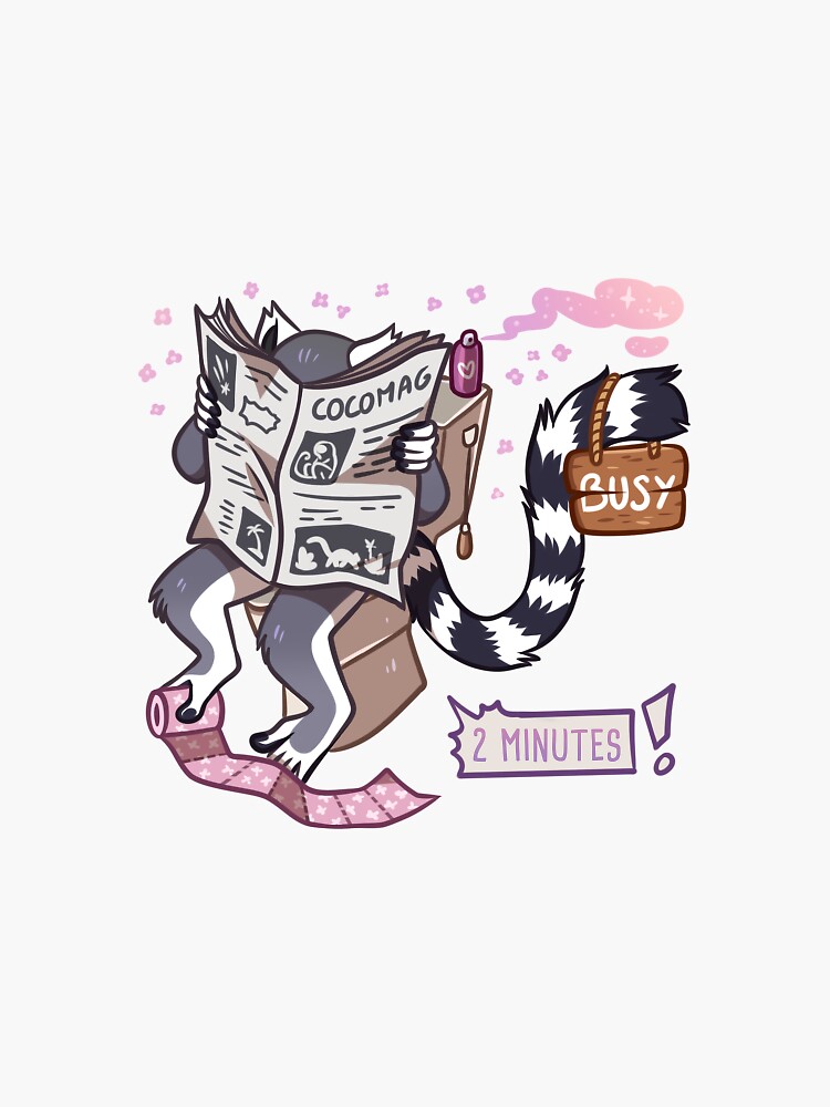 "Ring-tailed Lemur - Reading diary" Sticker for Sale by Mr-Lemur