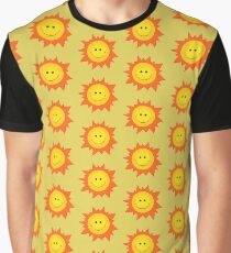 Cute Happy Sun Pattern Graphic T-Shirt