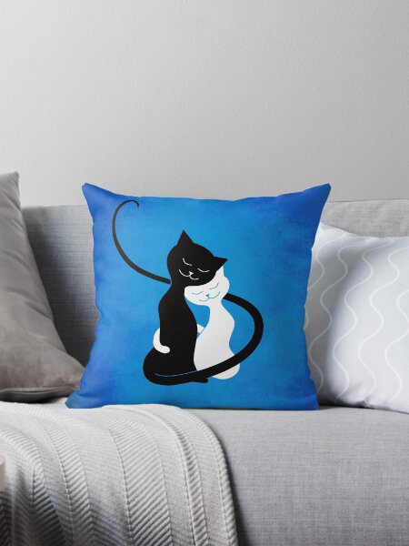 Artikel-Vorschau von Blaue weiße und schwarze Katzen in der Liebe, designt und verkauft von Boriana Giormova.