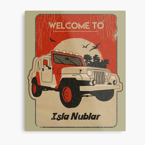 4x4 on Isla Nublar Square Metal Print