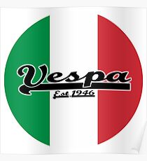 Team Vespa - Italian Flag Round Poster