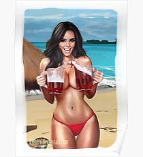 BEER GIRL PIN UP BY KILLBIRO Poster