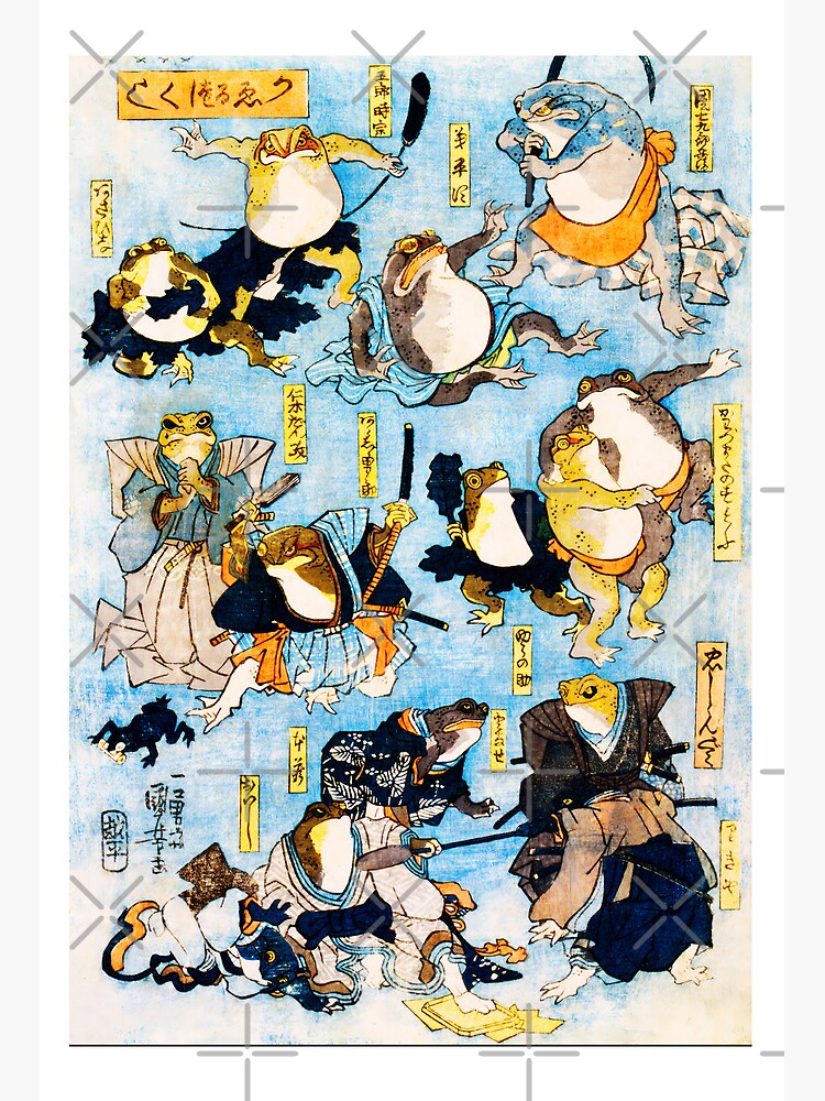 Frogs by Utagawa Kuniyoshi | Famous Heroes Of The Kabuki Stage