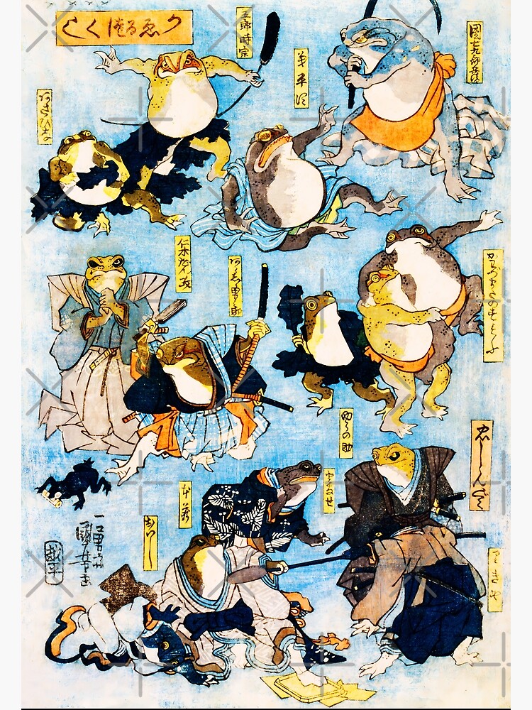 Frogs by Utagawa Kuniyoshi | Famous Heroes Of The Kabuki