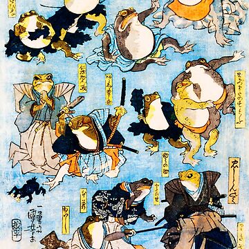 Frogs by Utagawa Kuniyoshi | Famous Heroes Of The Kabuki Stage