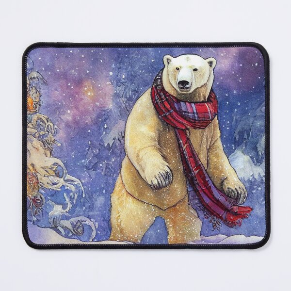 Item preview, Polar bear in the Christmas forest designed and sold by WhimsicalHorse.