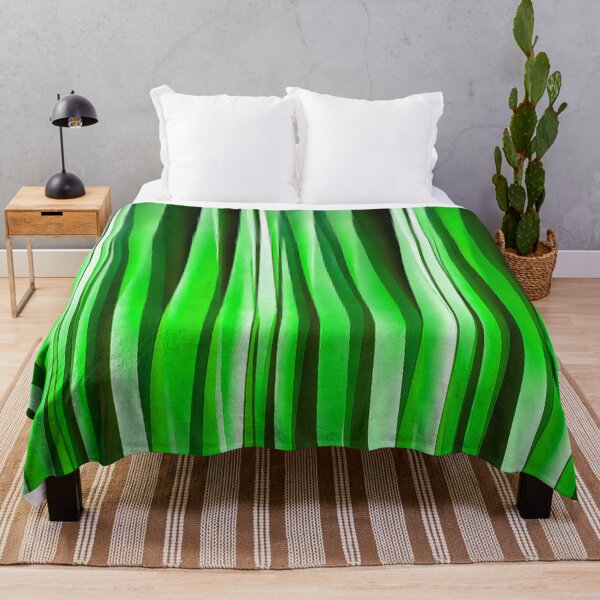 Item preview, Uneven Artistic Vertical Stripes Bright Green Hues designed and sold by taiche.