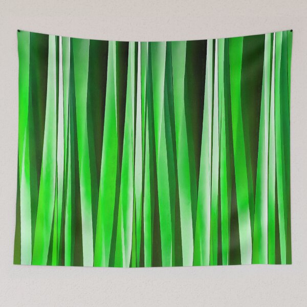 Item preview, Uneven Artistic Vertical Stripes Bright Green Hues designed and sold by taiche.