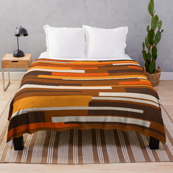 Item preview, Wright Mid Century Modern Geometric Abstract Pattern in Retro 70s Brown and Orange designed and sold by kierkegaard.