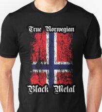 True Norwegian Black Metal - Norwegian Flag Edgewise Unisex T-Shirt