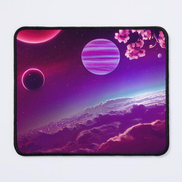 Item preview, Beautiful Sakura planet with purple sky, blood red moon, planets & clouds. designed and sold by Stanley de Wekker.