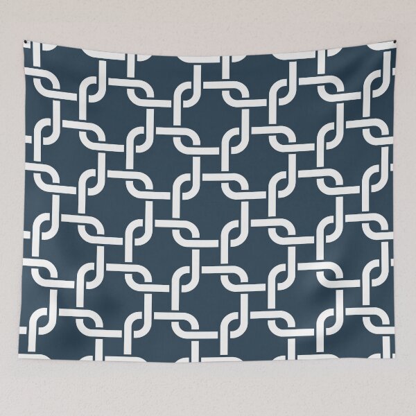 Item preview, Midnight Blue Interlocking Square Pattern designed and sold by patternplaten.