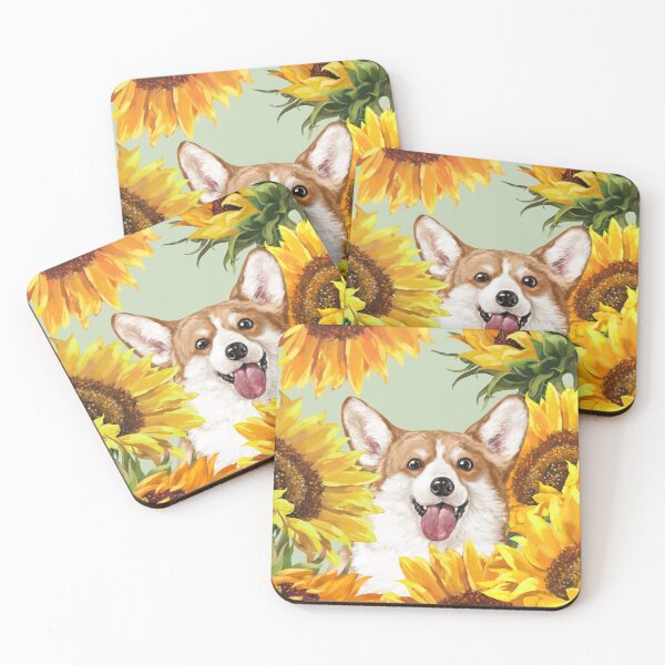 Item preview, Corgi with Sunflowers designed and sold by bignosework.