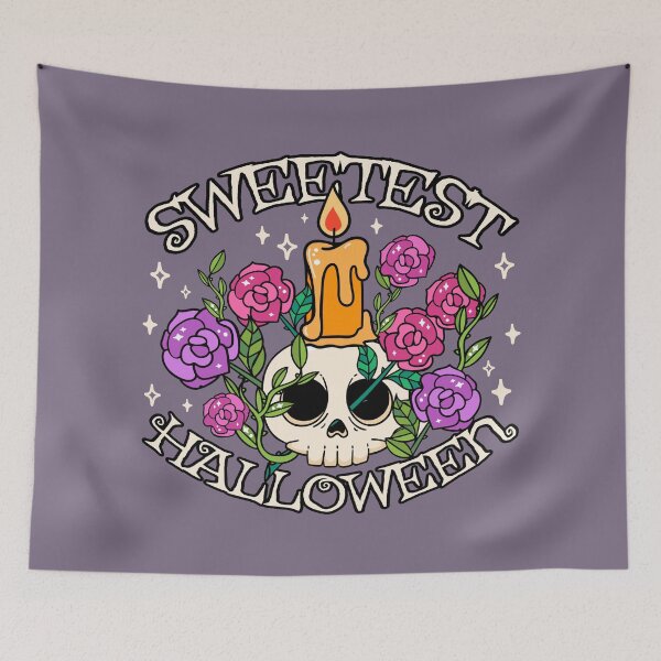 Item preview, Sweetest Halloween, Cute Skull Design, Purple Lilac Background designed and sold by TrulyEpoque.
