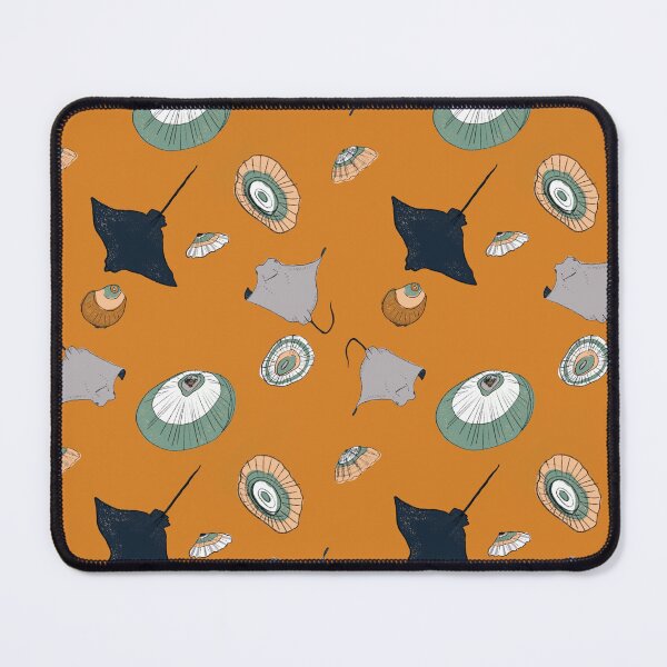 Item preview, Orange sloves and shells seamless pattern designed and sold by Yana Mustafina | Boho Soulful Designs.