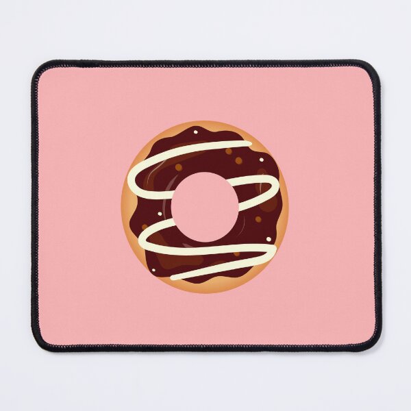 Item preview, Chocolate Donut Design with glazy highlights and pink background designed and sold by ShubhiDesigns.