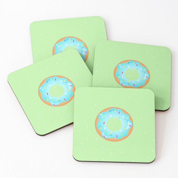 Item preview, Blue Donut with multicolor sprinklers and Pastel Green Background designed and sold by ShubhiDesigns.