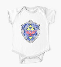 Body de manga corta para bebé Zelda - Link Shield Doodle