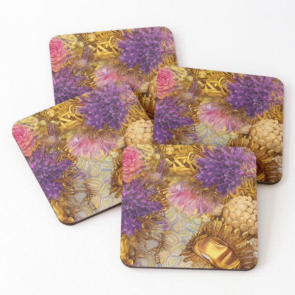 Item preview, African Flowers Fabric and Gold designed and sold by fruitfulskye.