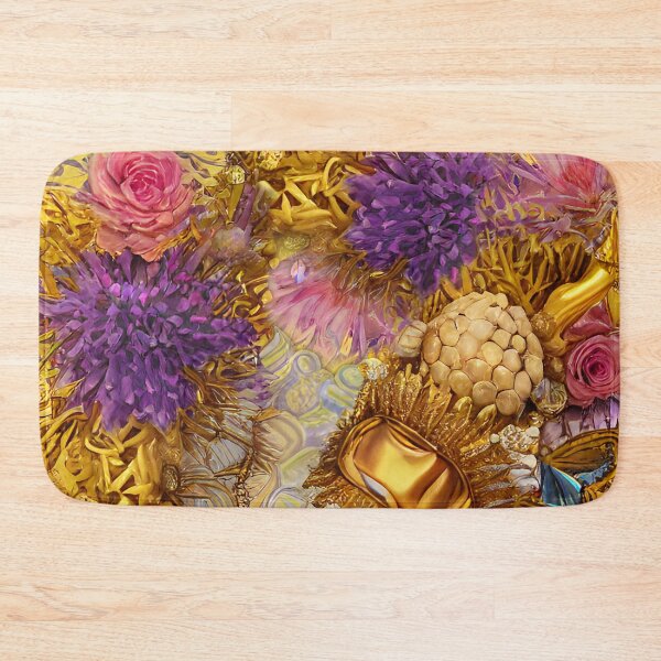 Item preview, African Flowers Fabric and Gold designed and sold by fruitfulskye.