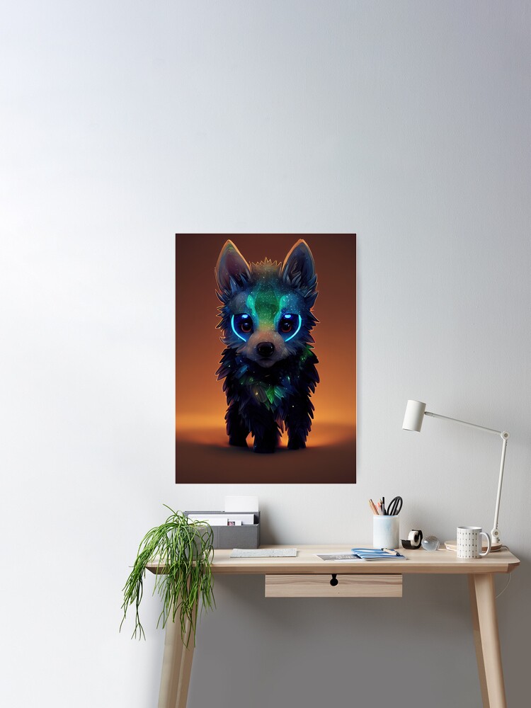 BRaiNDEDprints AI Wolf for - - verzauberter von Poster Painting Sale - Wald Fantasy magischer Redbubble mit \