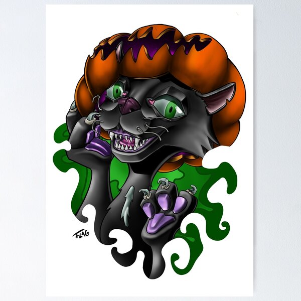 Item preview, Black Cat /Pumpkin /Happy Halloween designed and sold by Flagdraw.