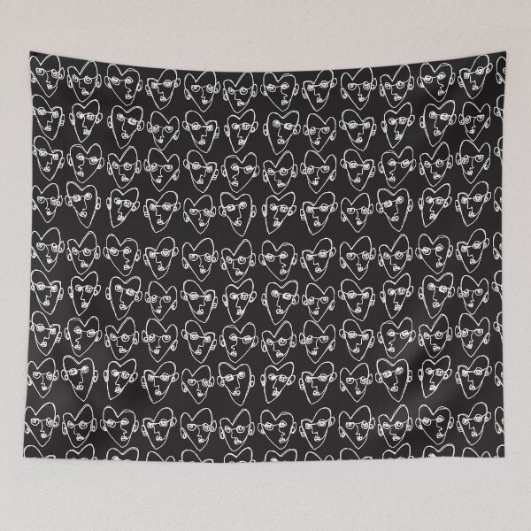 Item preview, Line Drawing Heart Faces designed and sold by emily  gaskin.