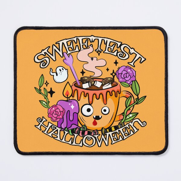 Item preview, Sweetest Halloween, Cute Halloween Hot Chocolate Design, Orange Background designed and sold by TrulyEpoque.