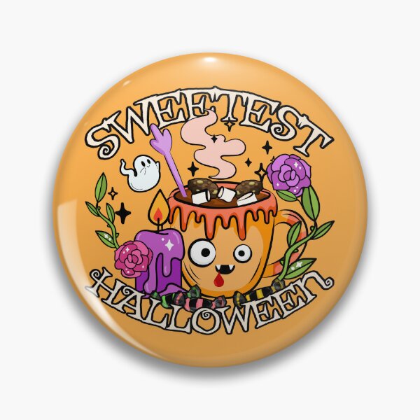 Item preview, Sweetest Halloween, Cute Halloween Hot Chocolate Design, Orange Background designed and sold by TrulyEpoque.