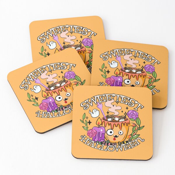 Item preview, Sweetest Halloween, Cute Halloween Hot Chocolate Design, Orange Background designed and sold by TrulyEpoque.