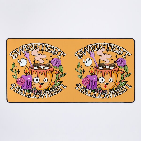 Item preview, Sweetest Halloween, Cute Halloween Hot Chocolate Design, Orange Background designed and sold by TrulyEpoque.