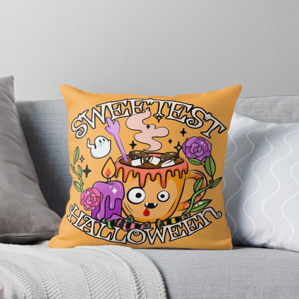 Item preview, Sweetest Halloween, Cute Halloween Hot Chocolate Design, Orange Background designed and sold by TrulyEpoque.