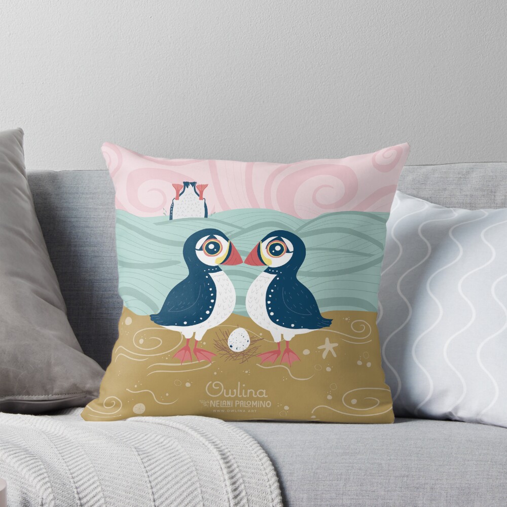 Item preview, Throw Pillow designed and sold by Owlina-Art.