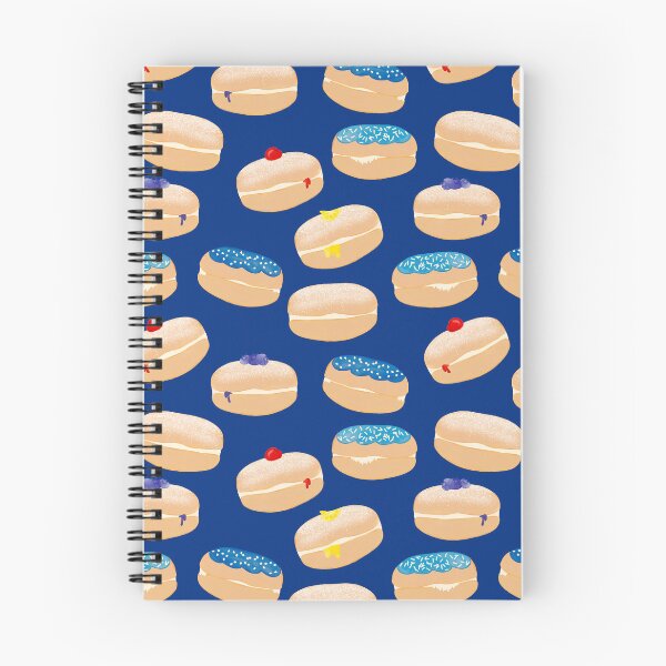 Item preview, Hanukkah Sufganiyot Jelly Donuts Watercolor Dark Blue designed and sold by SamAnnDesigns.
