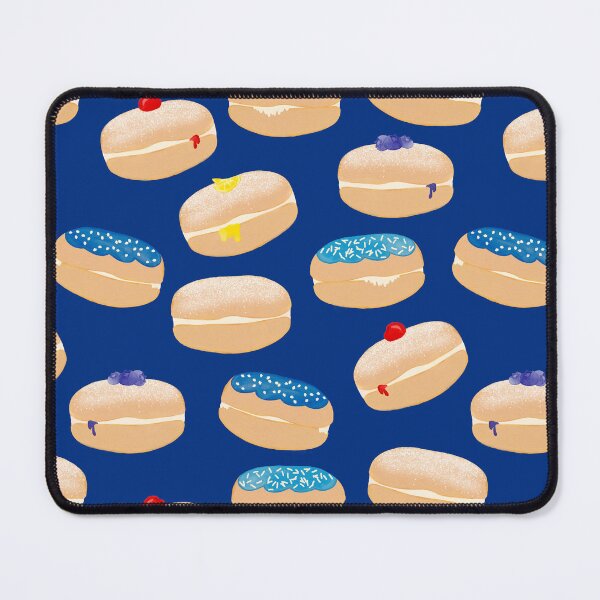 Item preview, Hanukkah Sufganiyot Jelly Donuts Watercolor Dark Blue designed and sold by SamAnnDesigns.